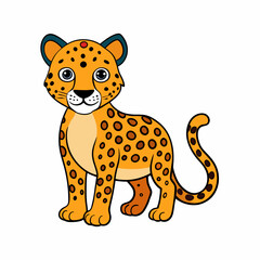 leopard cartoon isolated on white