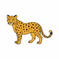cheetah cartoon isolated on white