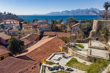 View of the old town of Antalya, Turkey.