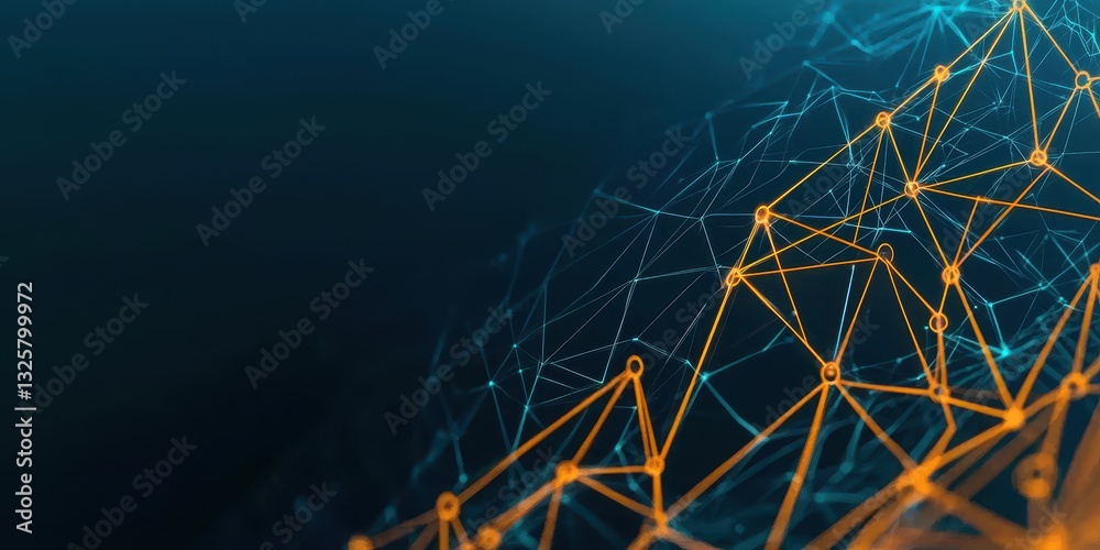 Fototapete A visually striking abstract representation of interconnected nodes and lines, illustrating concepts of networking and technology.