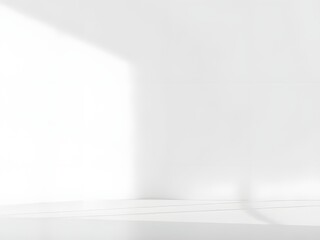 Obraz premium White Empty Room with Window Light & Shadows - Minimalist Interior Background, Perfect for Product Display, Design