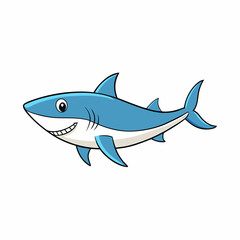 shark cartoon isolated on white