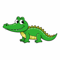 cartoon crocodile isolated on white