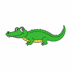 cartoon crocodile isolated on white