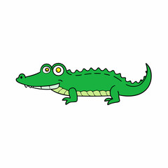 crocodile cartoon isolated on white