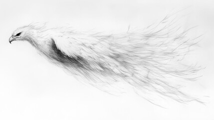 Obraz premium White Bird in Flight Pencil Sketch