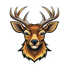Fototapeta premium Deer head vector Illustration isolated on a white background,
