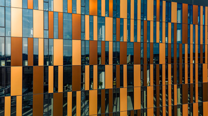 wall of a modern contemporary office building, Wroclaw.