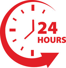 24 Hours Icon Vector Illustration Sing 