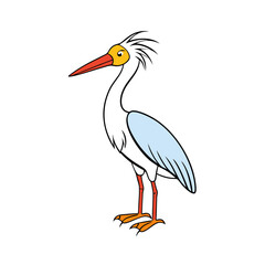 egret on white background