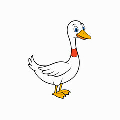 goose on white background