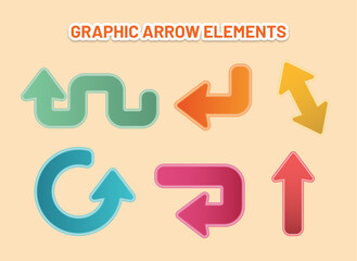 Set of colorful arrow stickers