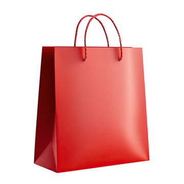 Glossy Red Shopping Bag with Rope Handles