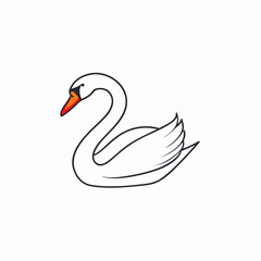 vector illustration of a swan