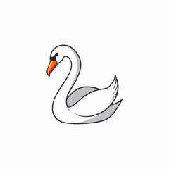 vector illustration of a swan