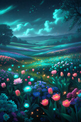 field of flowers