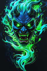 abstract background with evil face