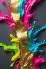 colorful paint splashes