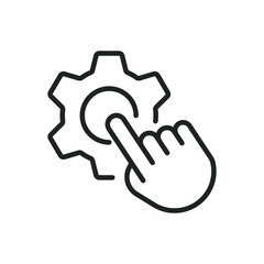 Setting and setup thin line icons. Editable stroke and Perfect pixel on transparent background