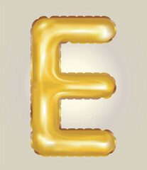 Metallic golden balloon alphabet-E