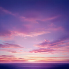 Fototapeta premium Peaceful Purple And Pink Sunset Over Calm Ocean