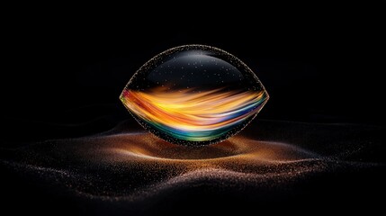 Obraz premium Abstract Holographic Glass Orb Iridescent Light Energy