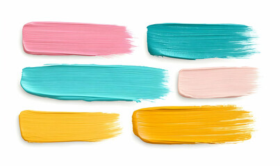 Colorful Paint Strokes in Shades of Blue, Pink, Yellow and Orange