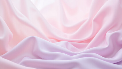 Obraz premium Soft pastel fabric draping elegantly in shades of pink and lavender, creating serene and calming atmosphere. smooth texture enhances visual appeal, perfect for design projects