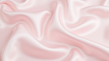 Fototapeta premium Soft pink satin fabric with smooth, flowing texture and gentle folds, perfect for elegant designs and luxurious backgrounds