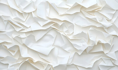 Obraz premium Crumpled White Paper Background for Textures and Designs