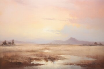 Grunge painting landscape outdoors.