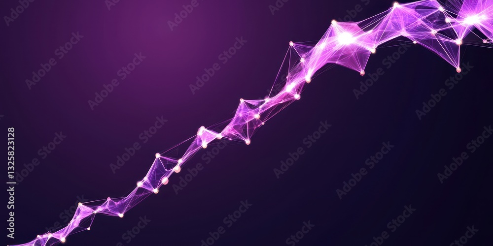 Poster an abstract image featuring a flowing network of purple lines against a dark background, suggesting 