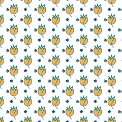 seamless pattern with flowers and butterflies