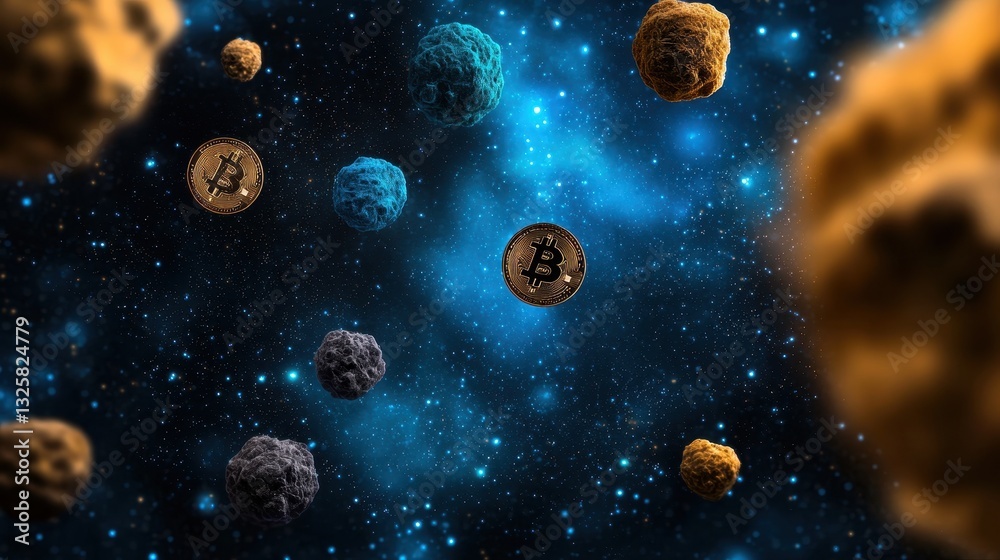 Poster a visually striking depiction of colorful microbes floating in a cosmic background, illustrating the