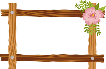 Wooden Frame With Flower