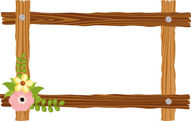 Wooden Frame With Flower