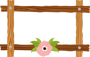 Wooden Frame With Flower