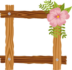 Wooden Frame With Flower