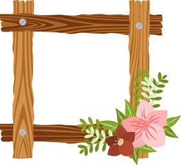 Wooden Frame With Flower