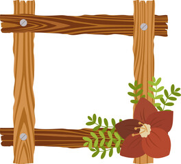 Wooden Frame With Flower
