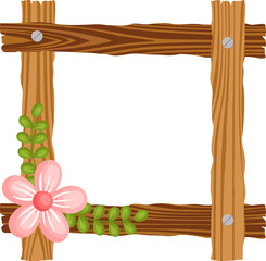 Wooden Frame With Flower