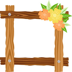 Wooden Frame With Flower