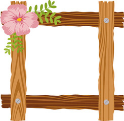 Wooden Frame With Flower