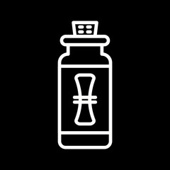 Love letter in a bottle Vector Icon
