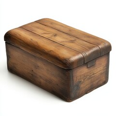 Dark brown wooden box with smooth yet subtly textured surface; rectangular with flat top and base, evoking elegance and craftsmanship