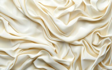 Obraz premium Dreamy and fluid abstract white surface, resembling delicate folds of fabric or sculpted sand dunes in monochrome