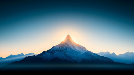 Fototapeta premium Sunrise Over Snow-Capped Mountain Peak