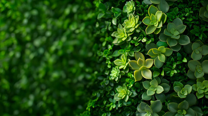 Obraz premium Textured Green Succulent Plant Wall Background