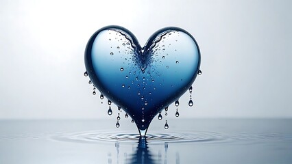 Fototapeta premium Water Heart: Drops, Liquid, Abstract Art