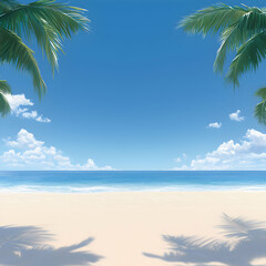 Fototapeta premium Tropical Beach Scene With Palm Trees